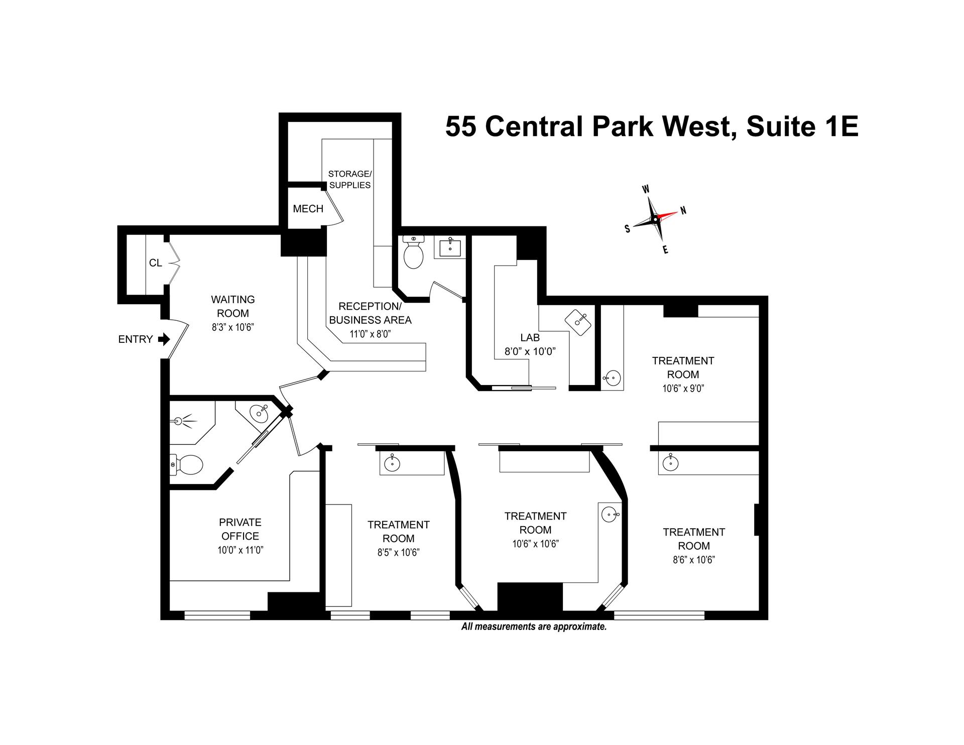 Floorplan for 55 Central Park, 1E