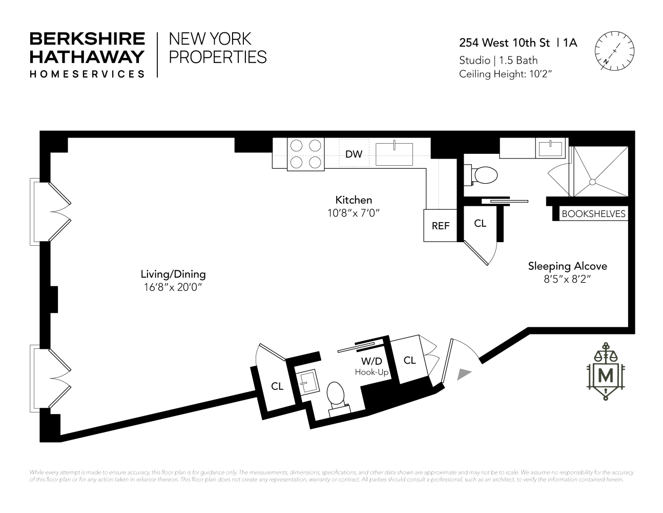 Floorplan for 254 West 10th Street, 1A