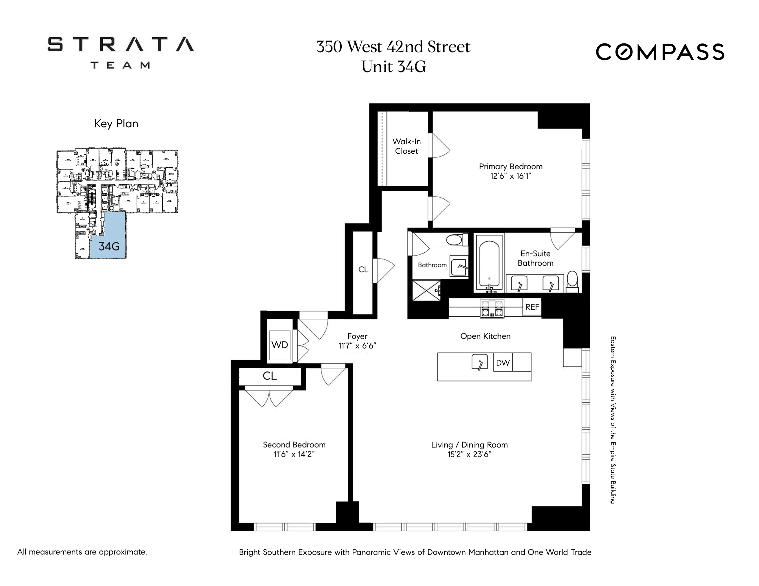 Floorplan for 350 West 42nd Street, 34G