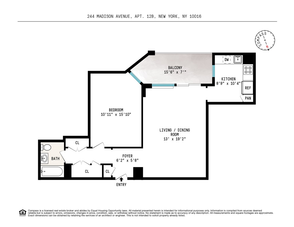 Floorplan for 244 Madison Avenue, 12B