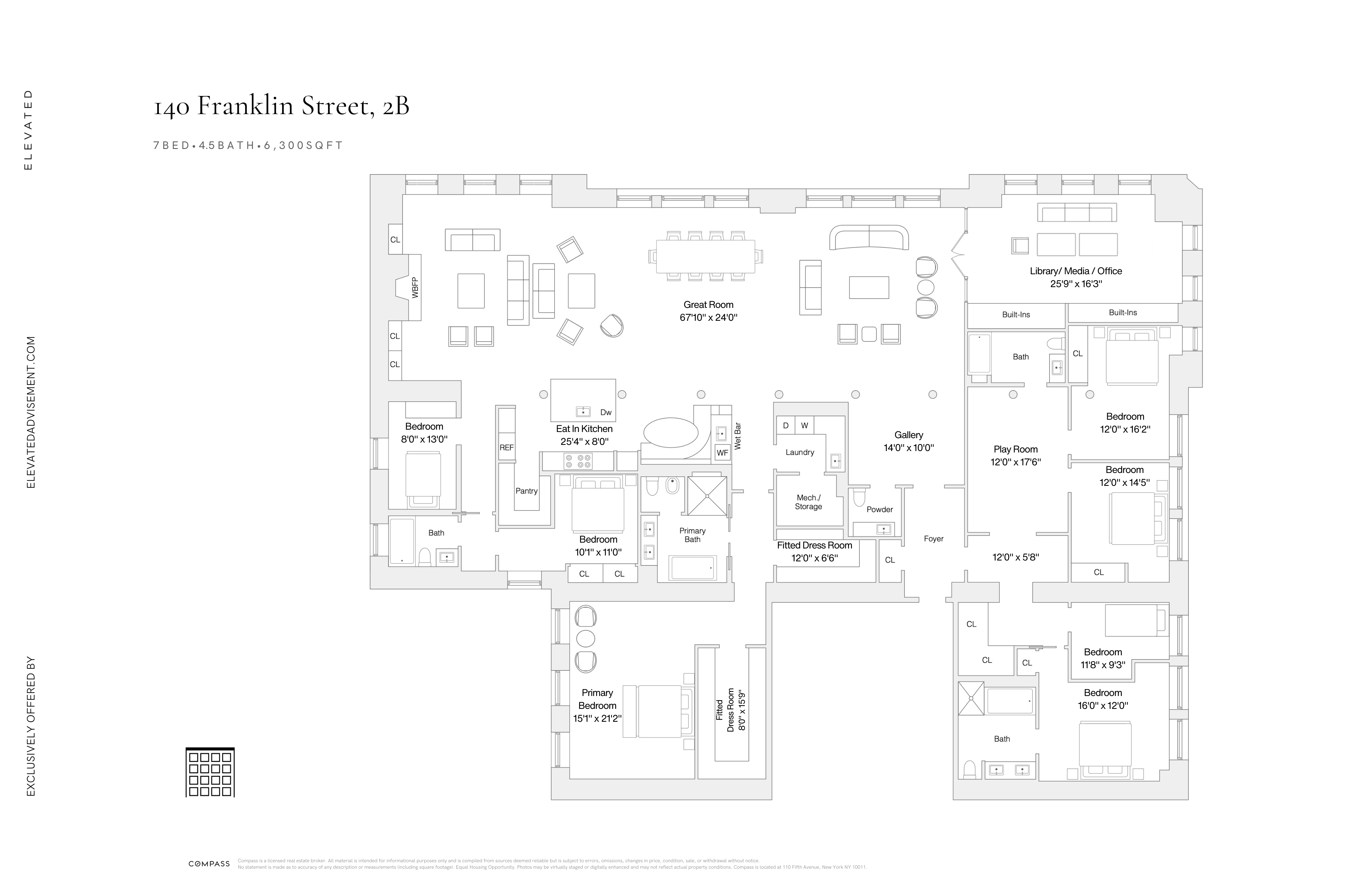 Floorplan for 140 Franklin Street, 2B