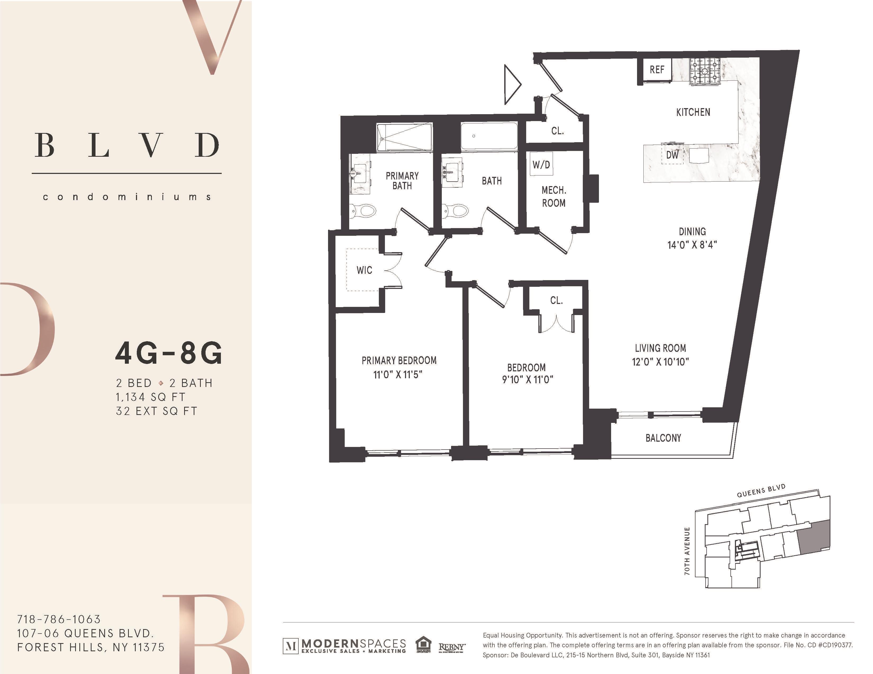 Floorplan for 107-06 Queens Boulevard, 7-G