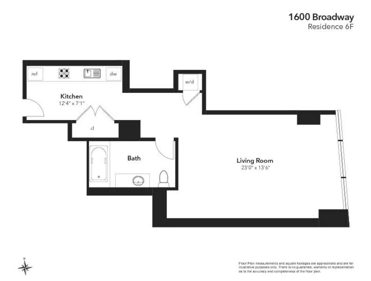 Floorplan for 1600 Broadway, 12F