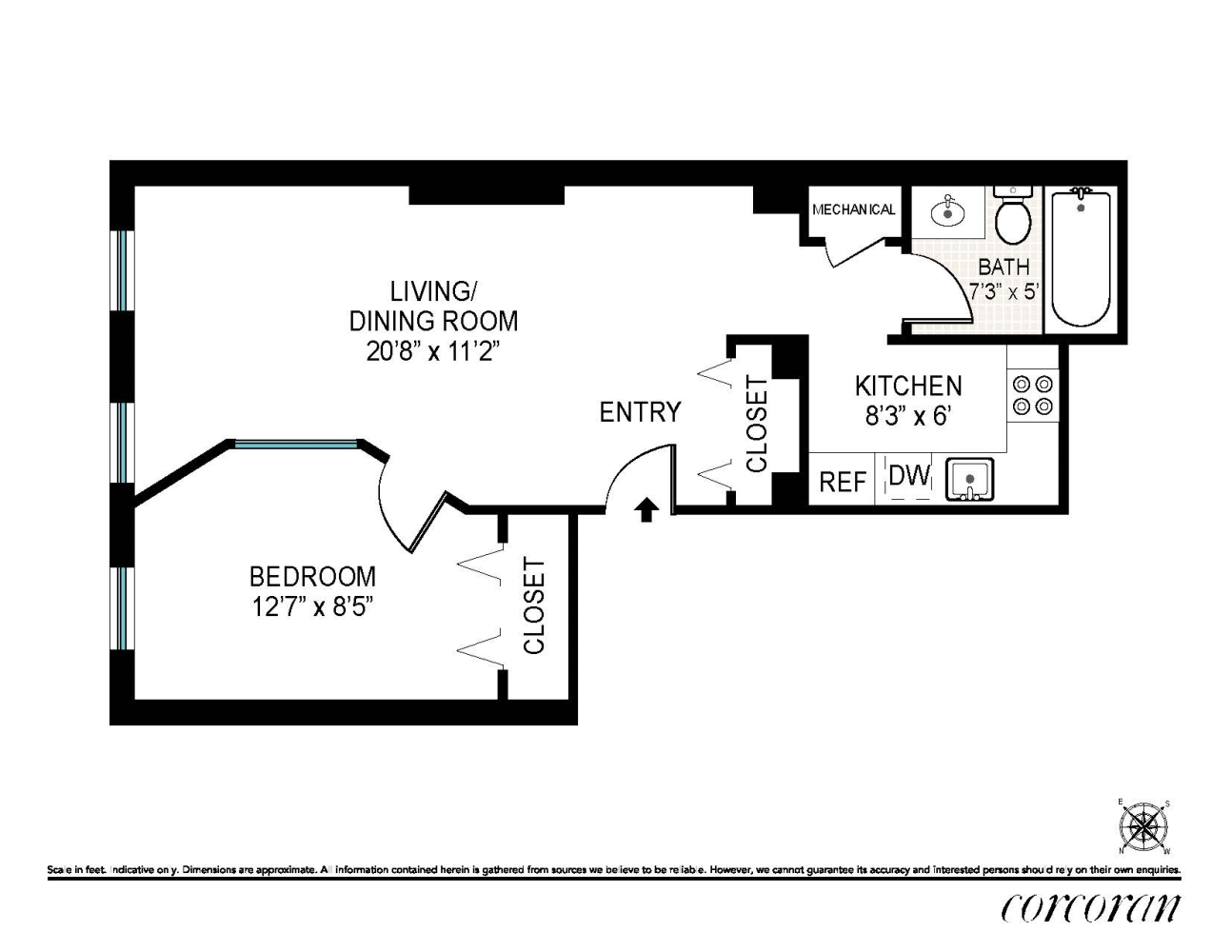 Floorplan for 344 East 51st Street, 3A