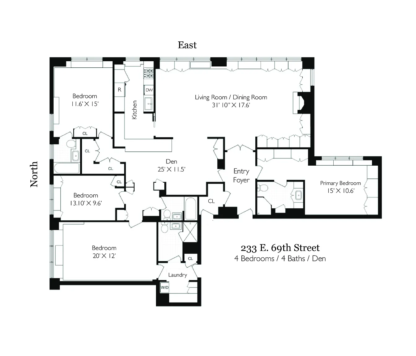 Floorplan for 233 East 69th Street, 14KLM