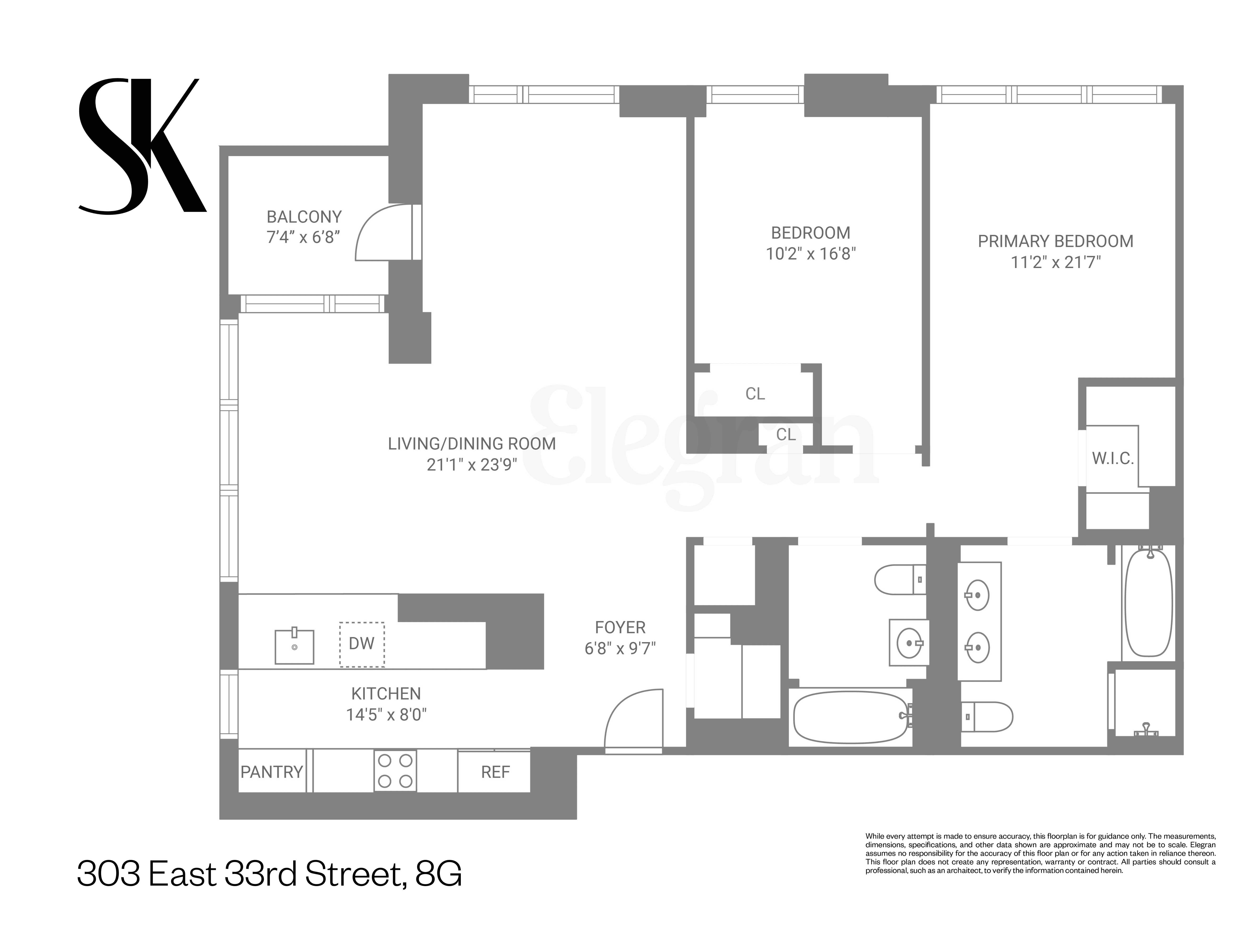 Floorplan for 303 East 33rd Street, 8-G