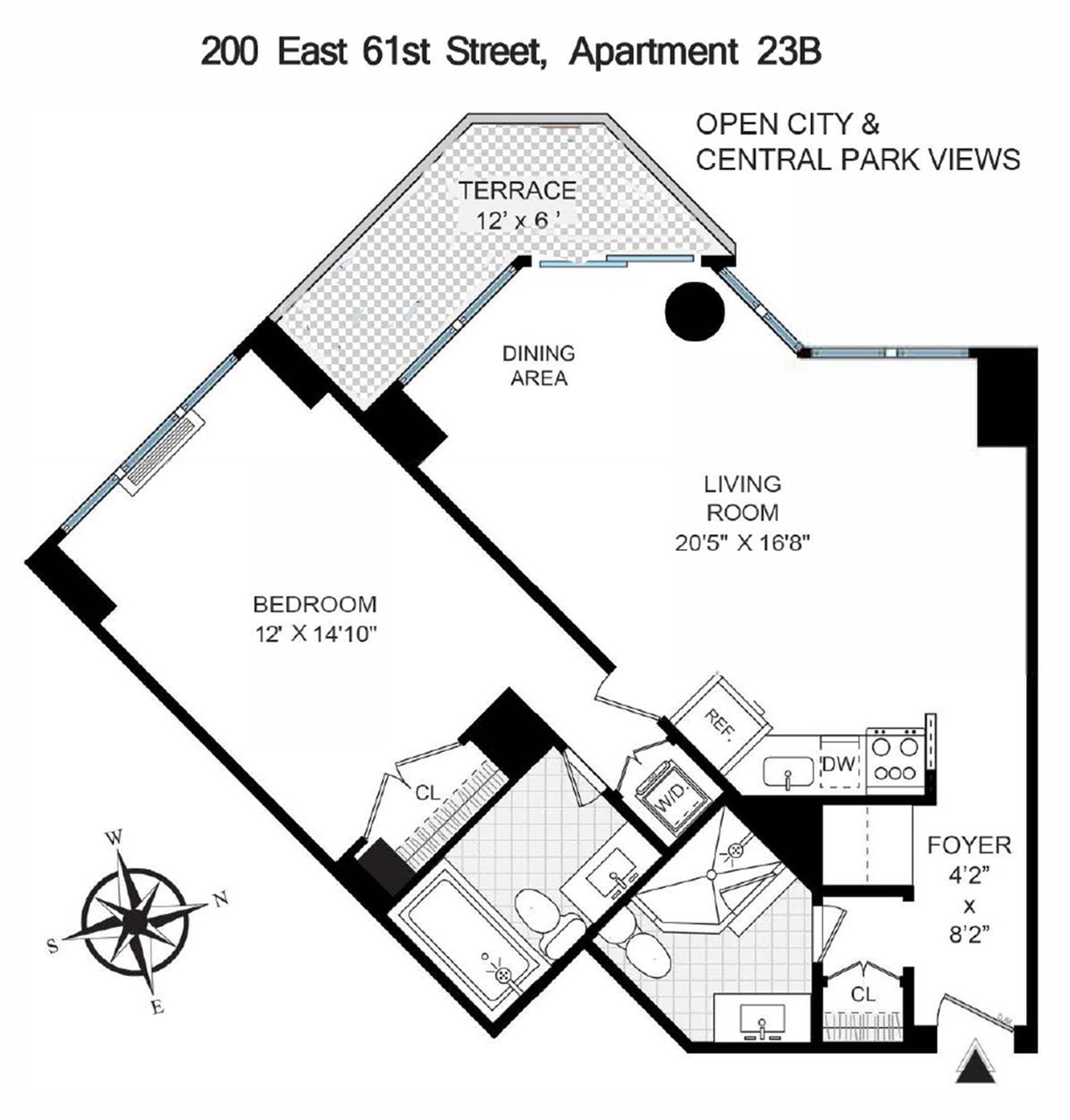 Floorplan for 200 East 61st Street, 23B