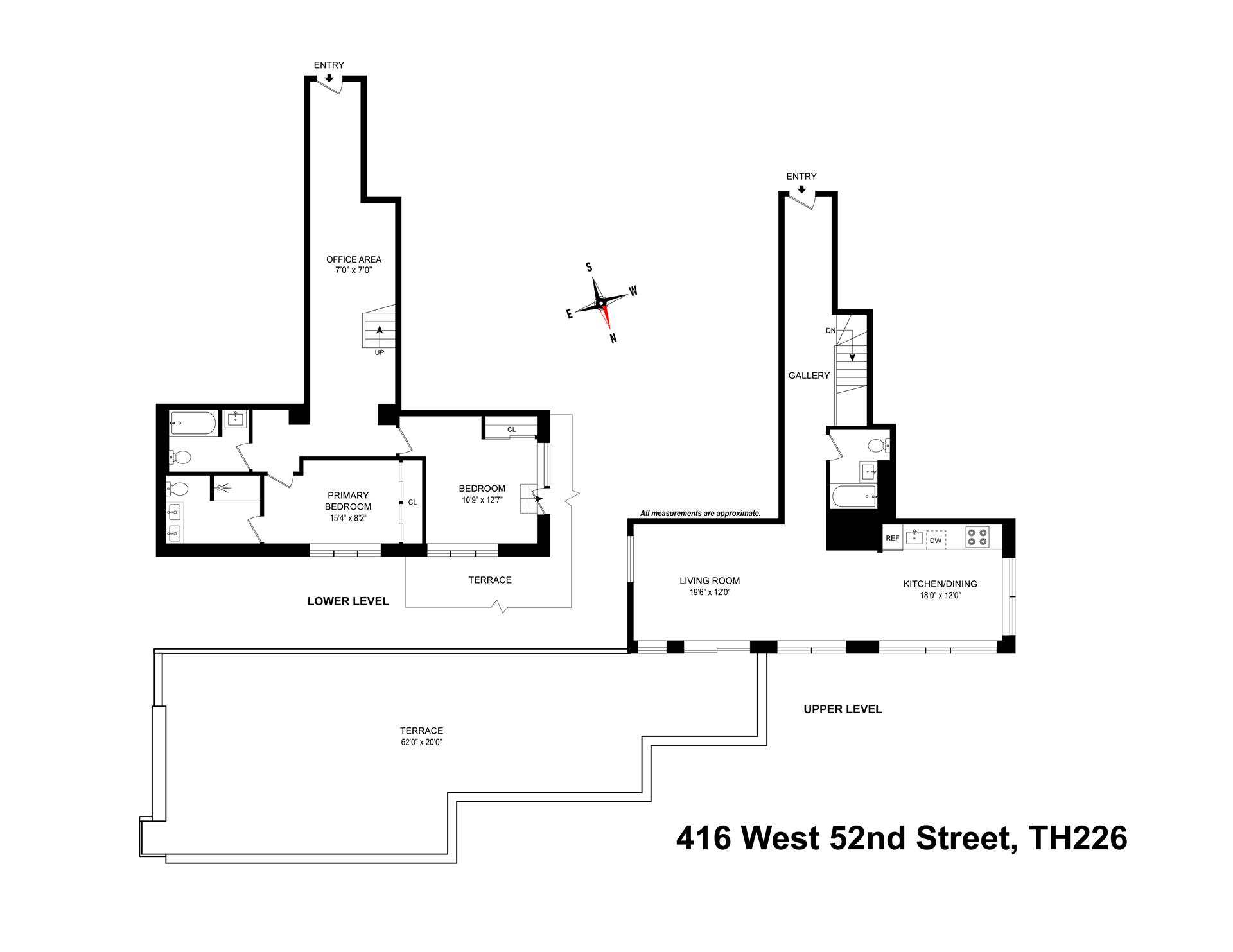 Floorplan for 416 West 52nd Street, TH226