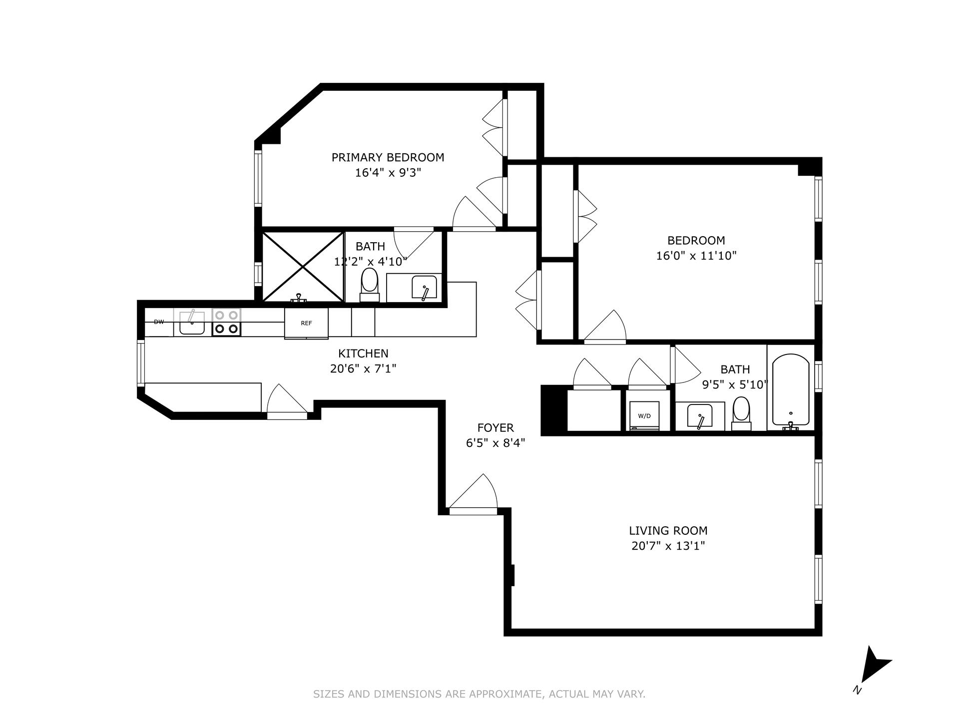 Floorplan for 245 West 104th Street, 4C