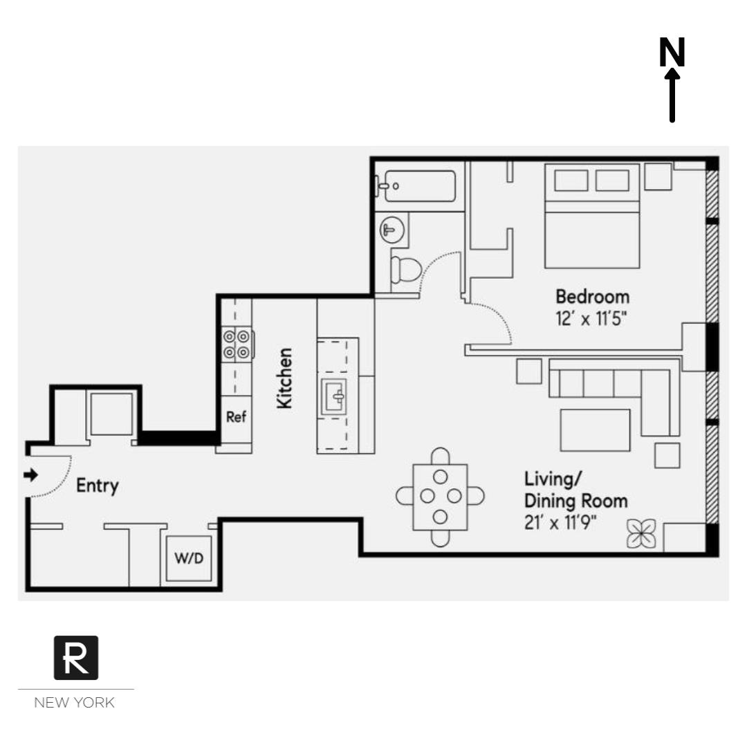 Floorplan for 255 Hudson Street, 3-F