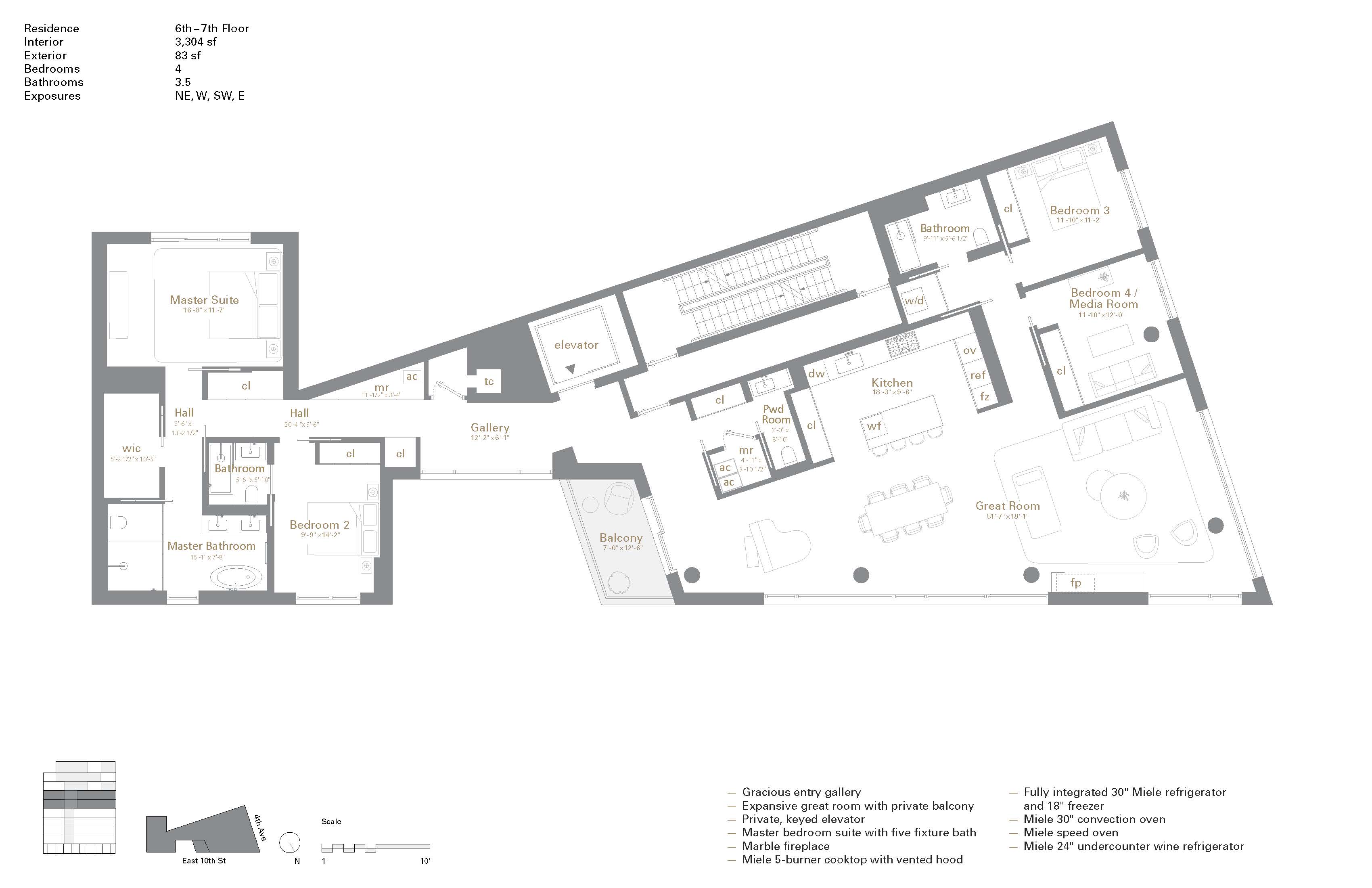 Floorplan for 80 East 10th Street, 7