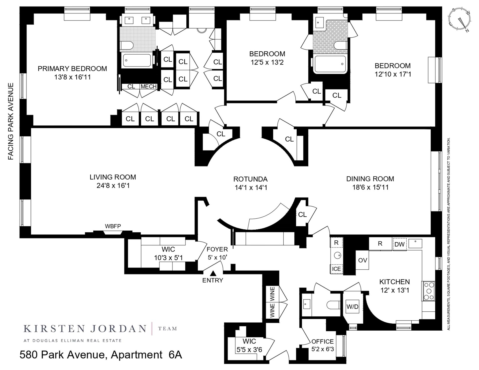 Floorplan for 580 Park Avenue, 6A