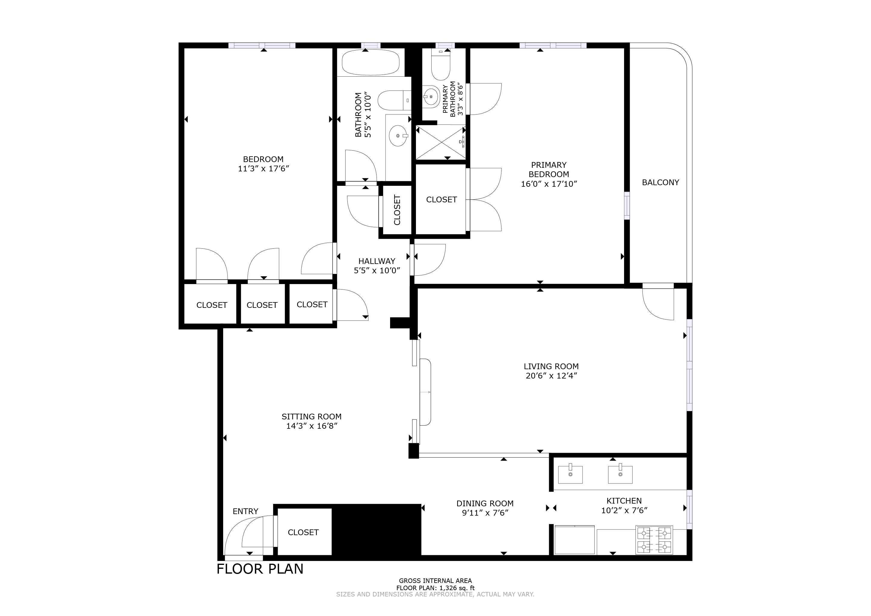 Floorplan for 920 East 17th Street, 216