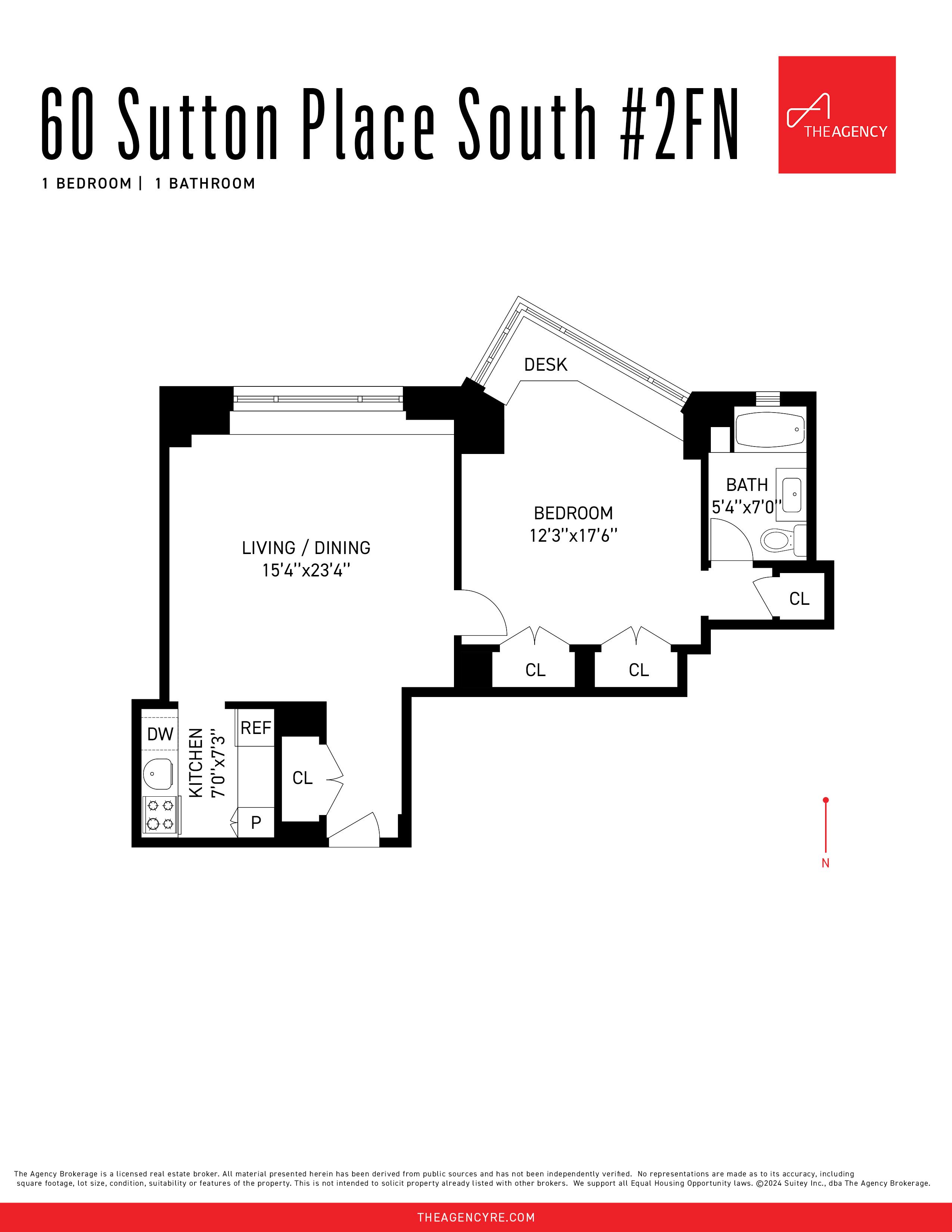 Floorplan for 60 Sutton Place, 2-FN