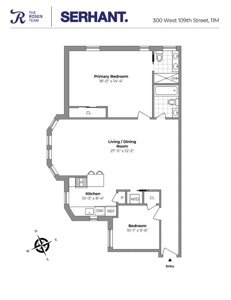 Floorplan for 300 West 109th Street, 11M