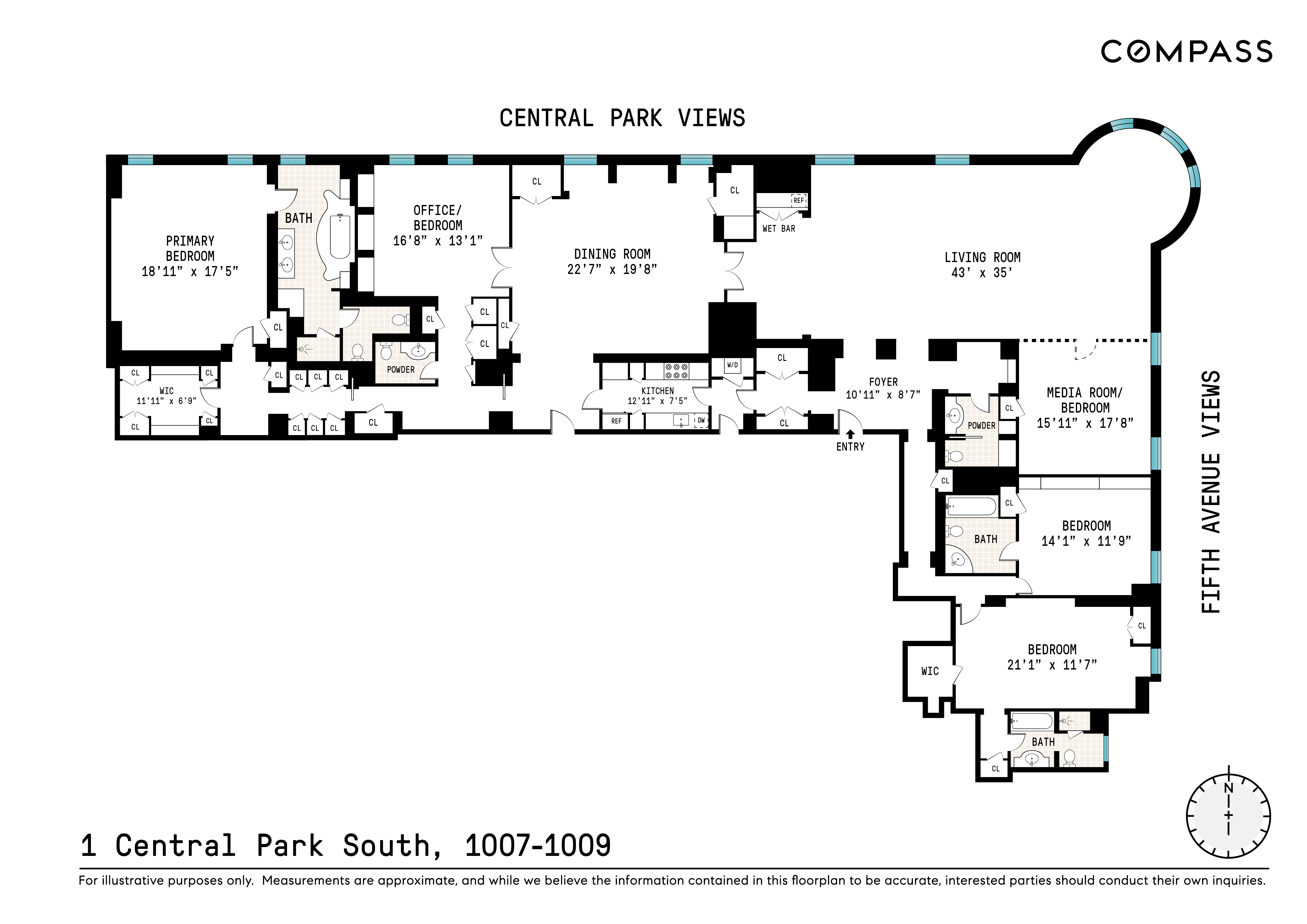 Floorplan for 1 Central Park, 10071009