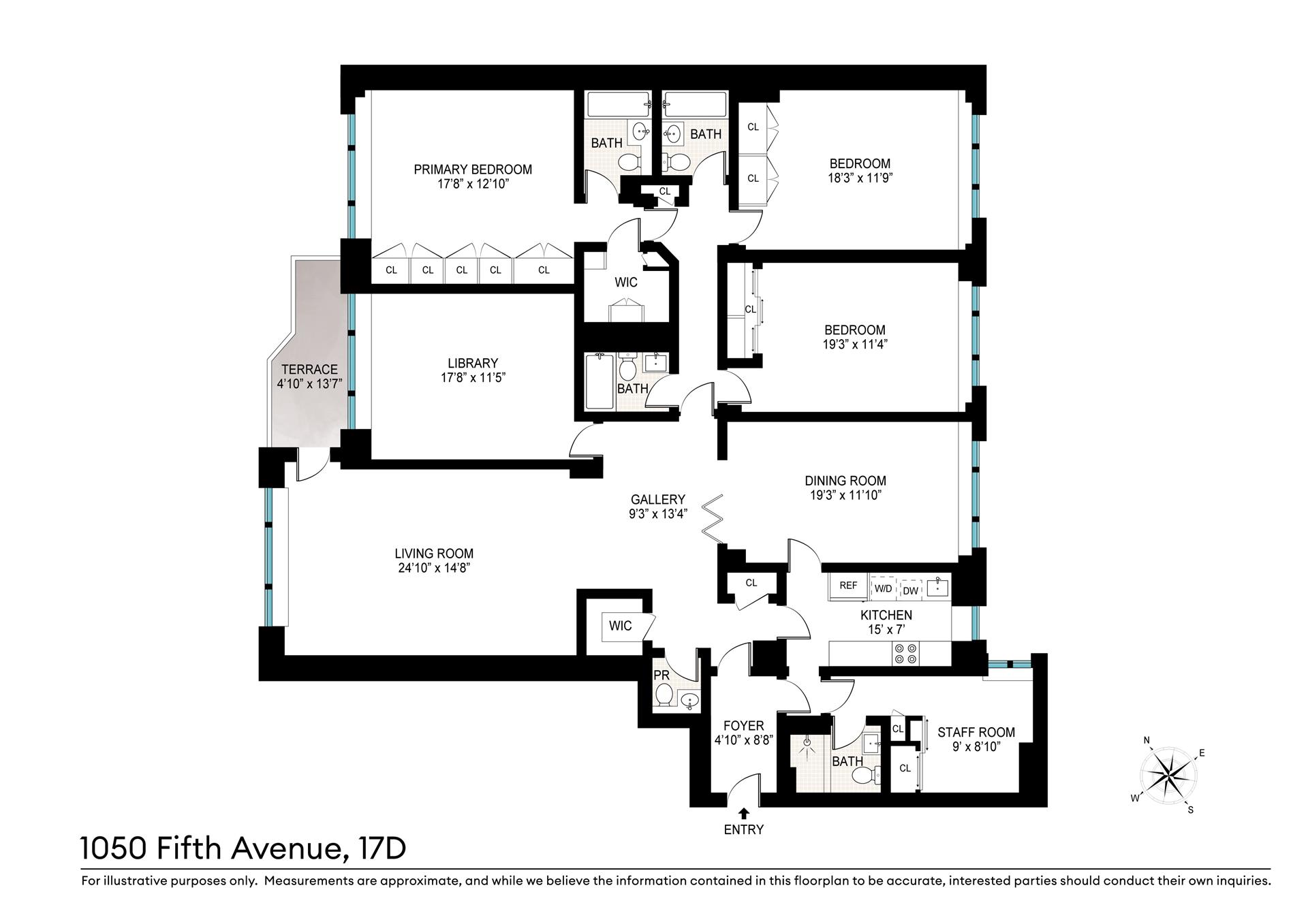 Floorplan for 1050 5th Avenue, 17D