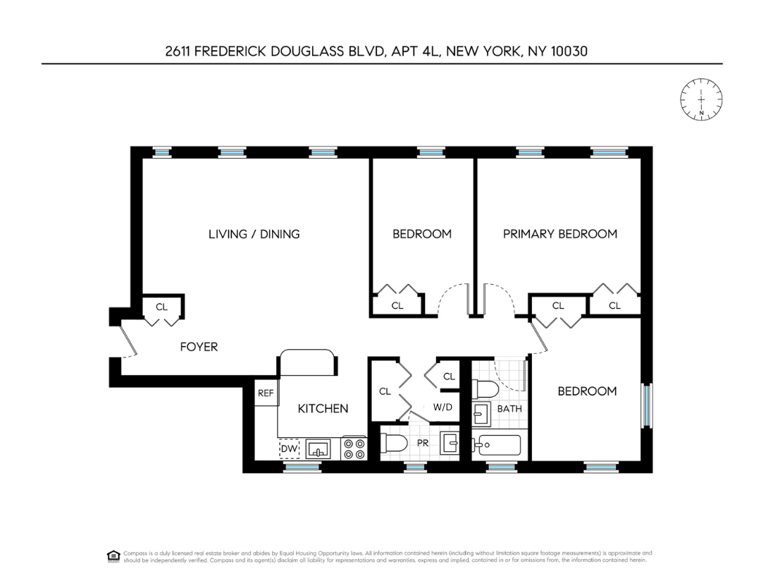 Floorplan for 2611 Frederick Douglass Boulevard, 4L