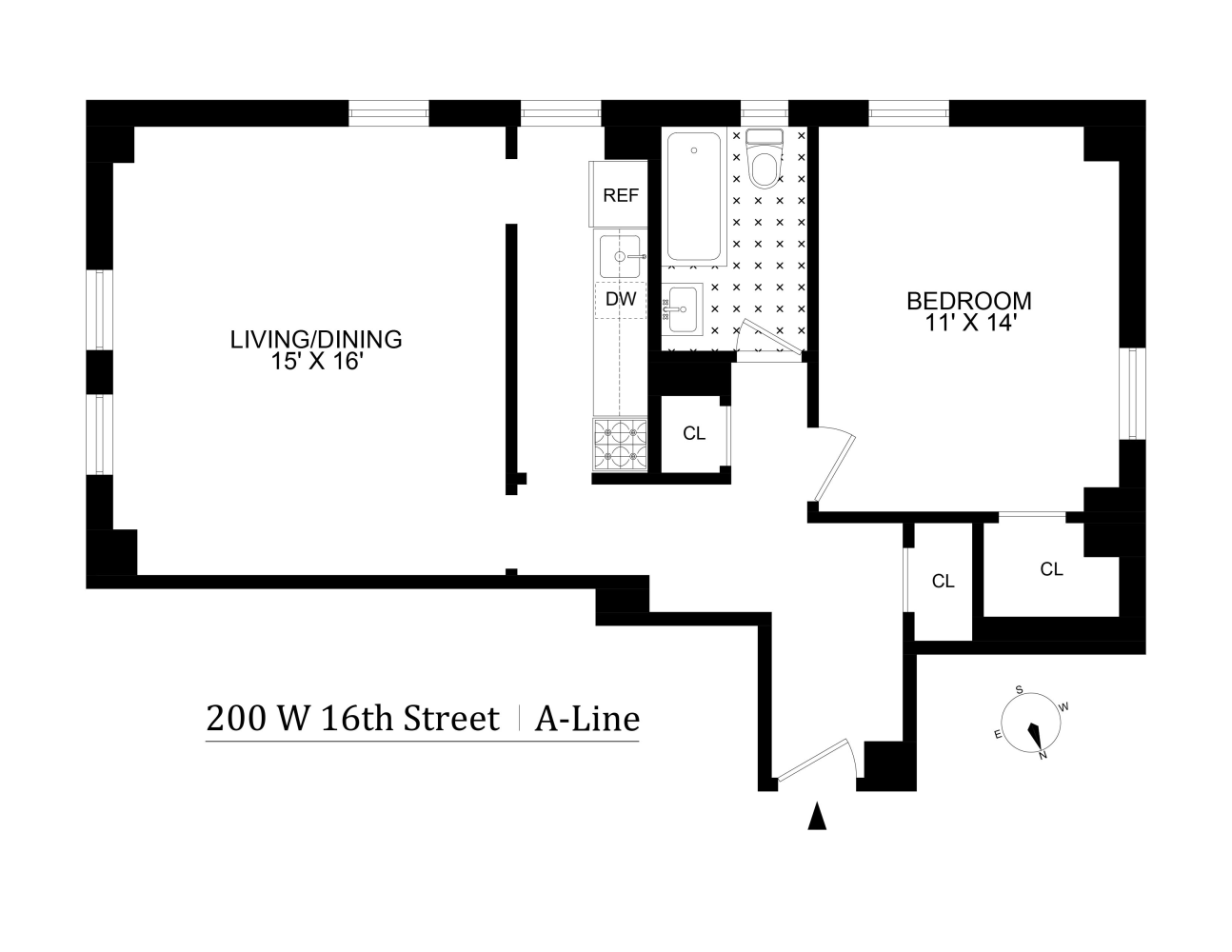 Floorplan for 200 West 16th Street, 11A