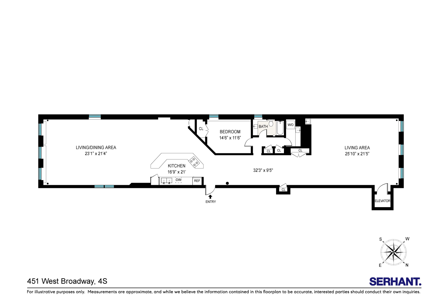 Floorplan for 451 West Broadway, 4S