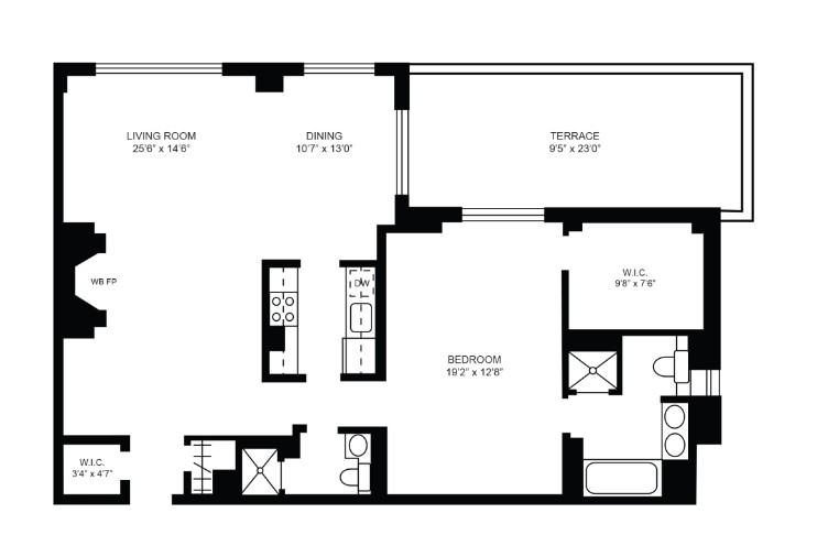 Floorplan for 101 West 55th Street, PHA