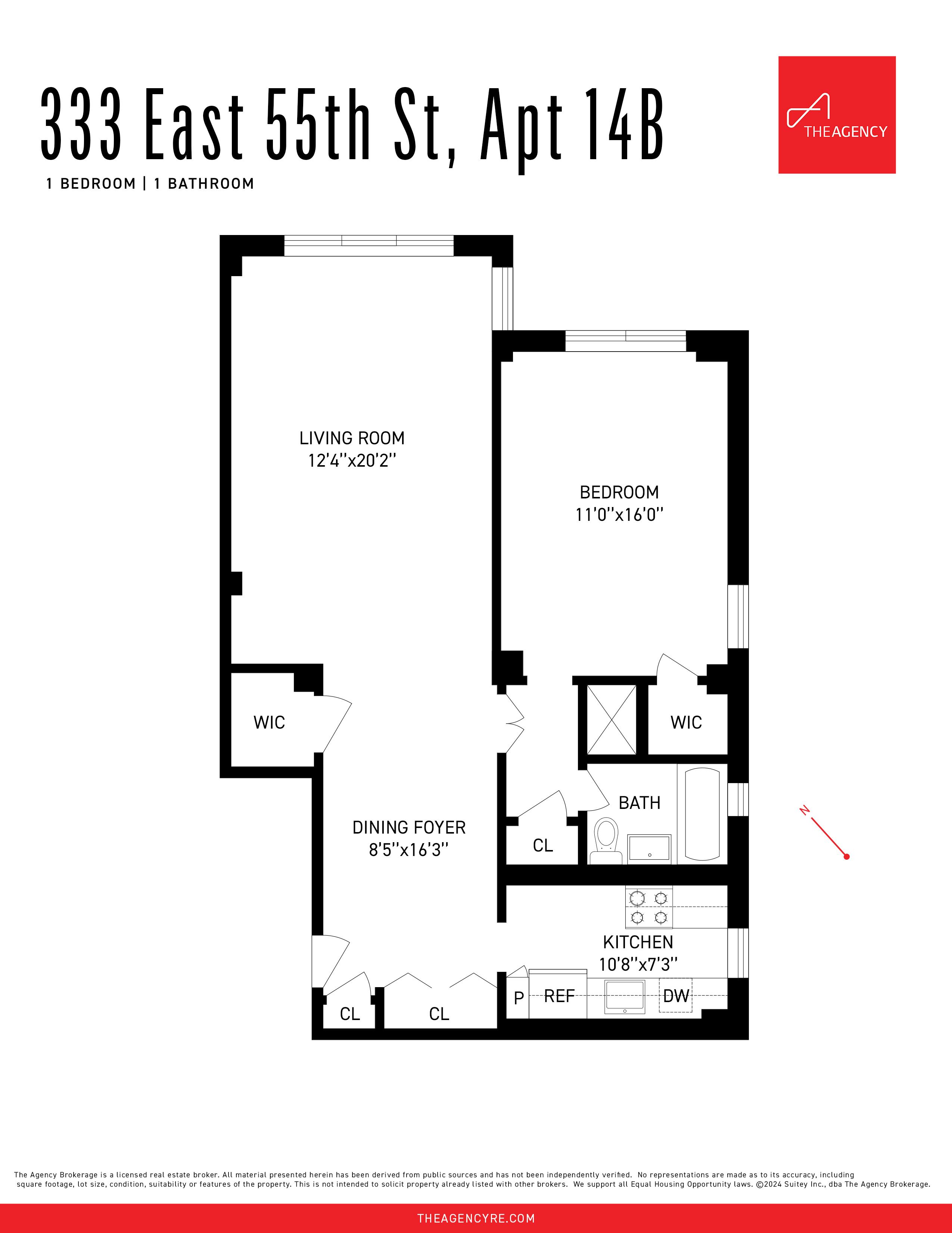 Floorplan for 333 East 55th Street, 14-B