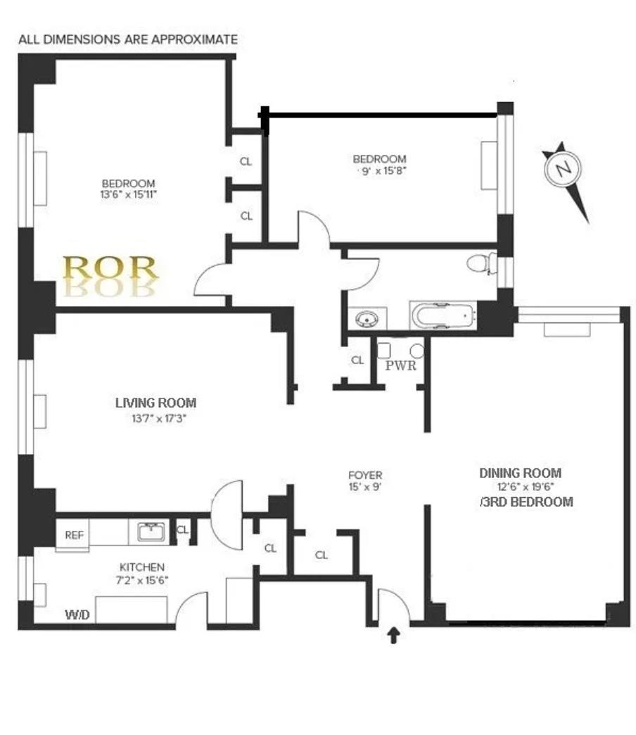 Floorplan for 425 Riverside Drive, 3-C