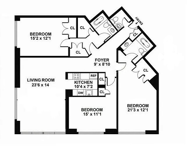 Floorplan for 303 East 43rd Street, 8B