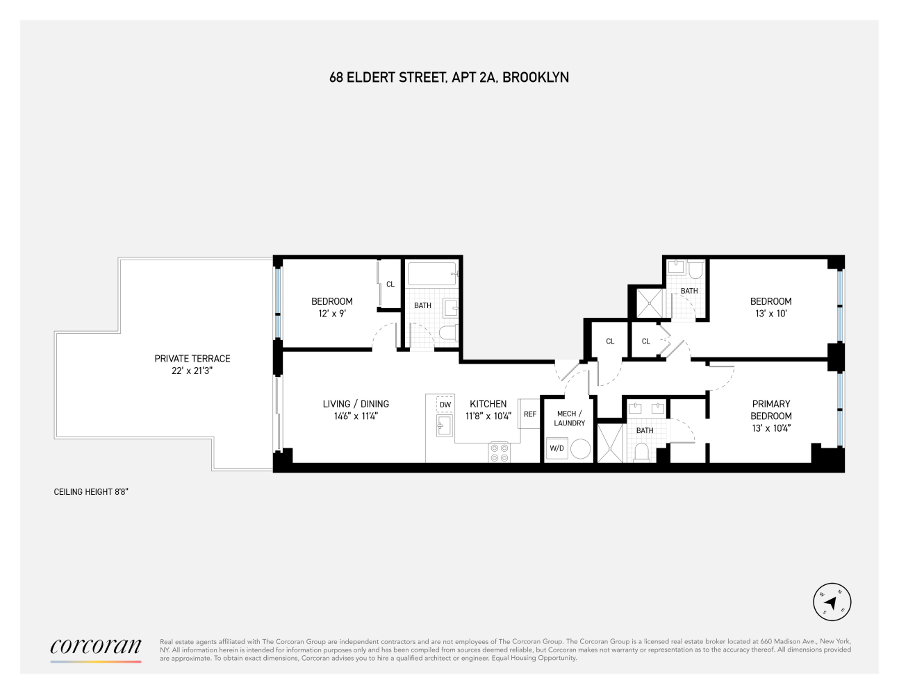 Floorplan for 68 Eldert Street, 2L