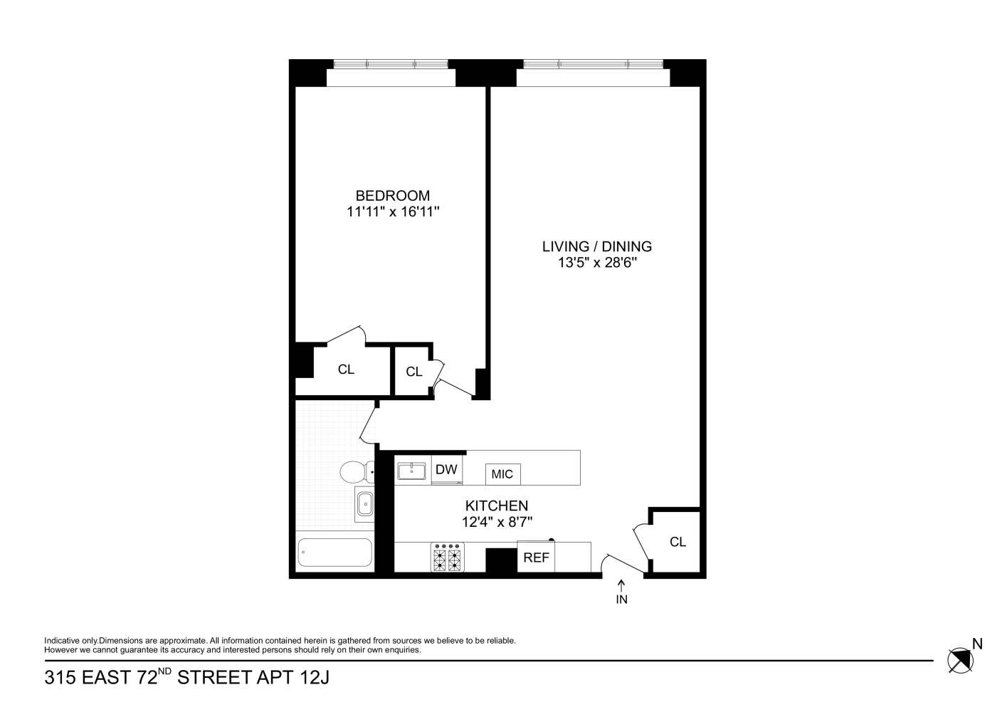 Floorplan for 315 East 72nd Street, 12J