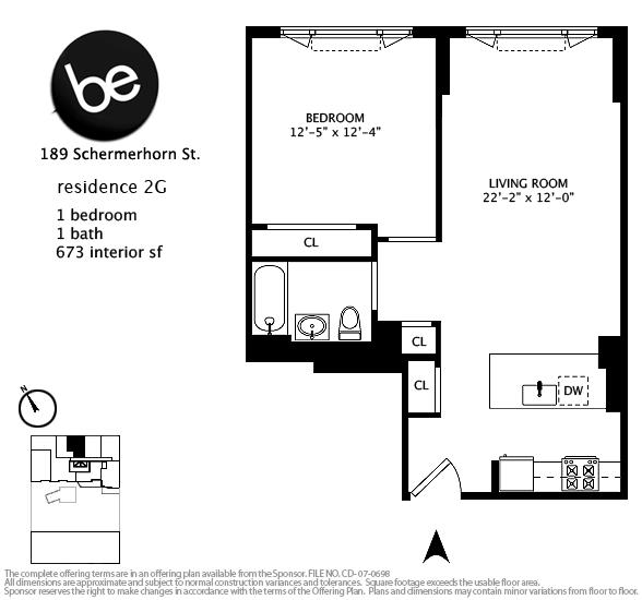 Floorplan for 189 Schermerhorn Street, 2-G