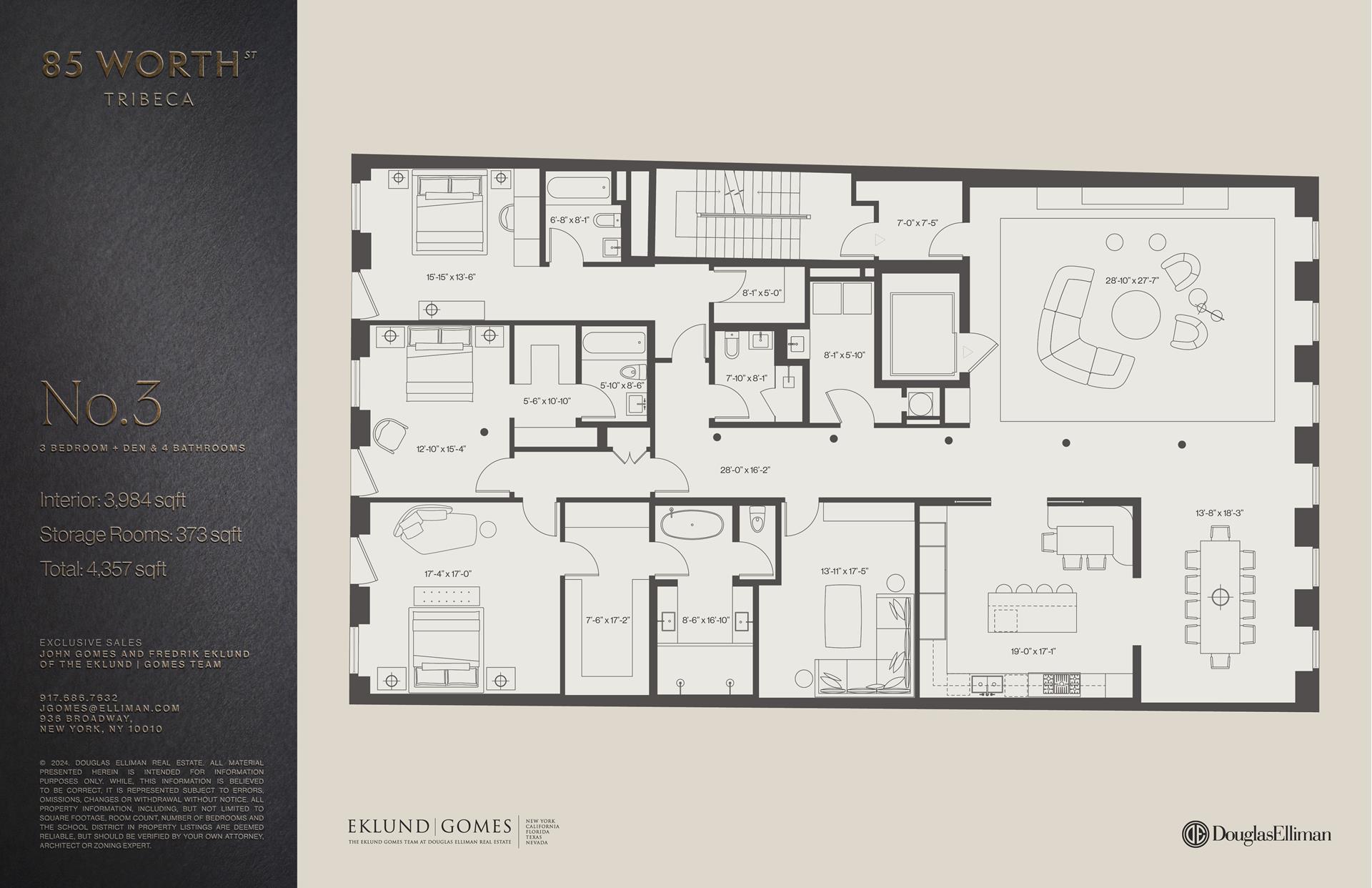 Floorplan for 85 Worth Street, 3