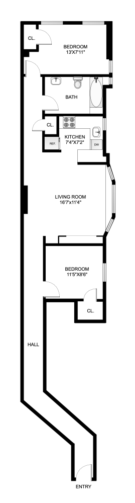 Floorplan for 242 West 104th Street, 6WR