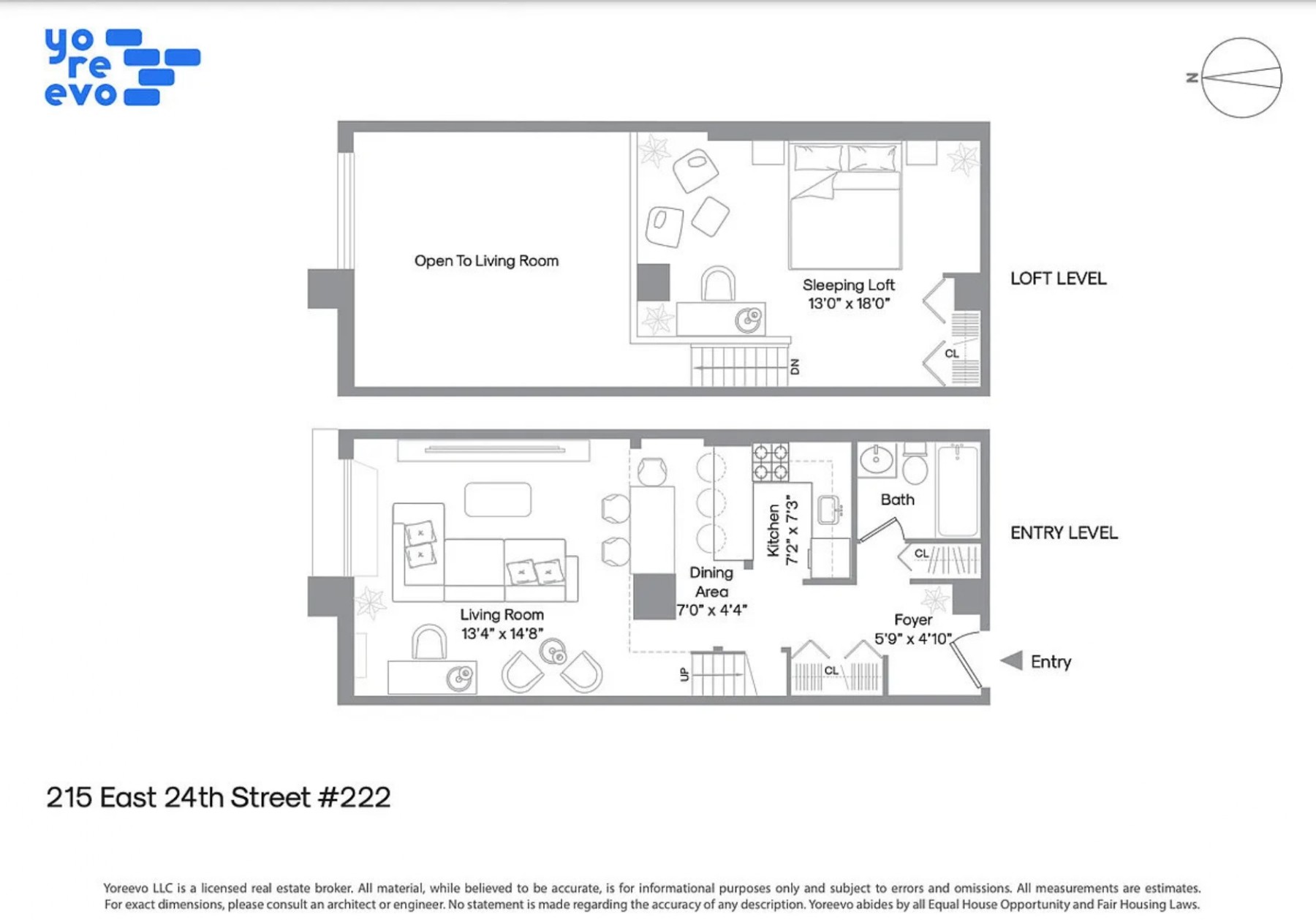 Floorplan for 215 East 24th Street, 222