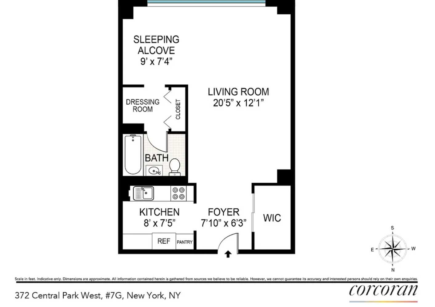 Floorplan for 372 Central Park, 7G