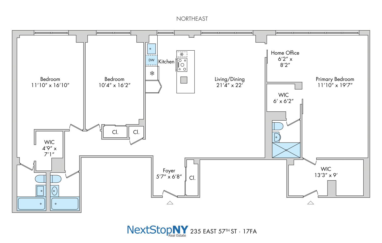 Floorplan for 235 East 57th Street, 17AF