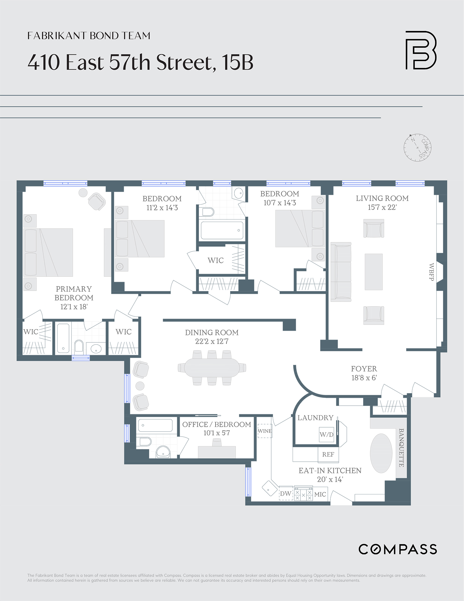 Floorplan for 410 East 57th Street, 15BE