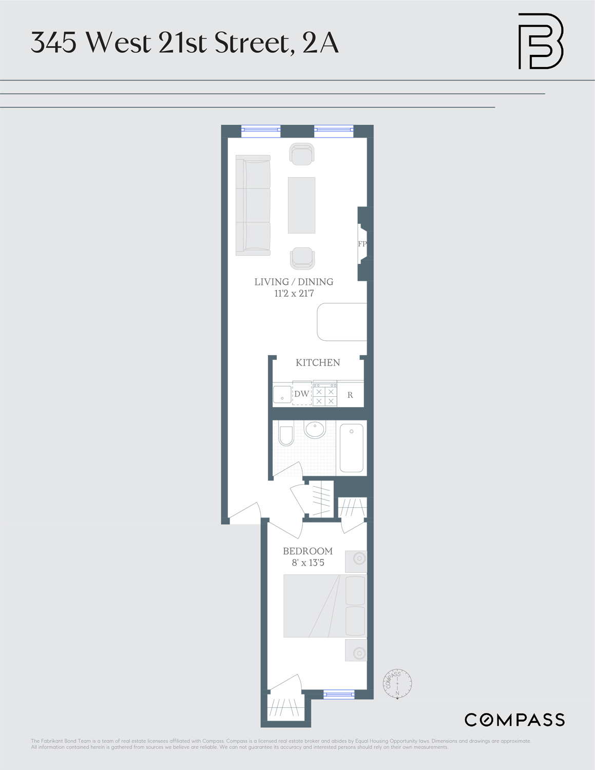 Floorplan for 345 West 21st Street, 2A