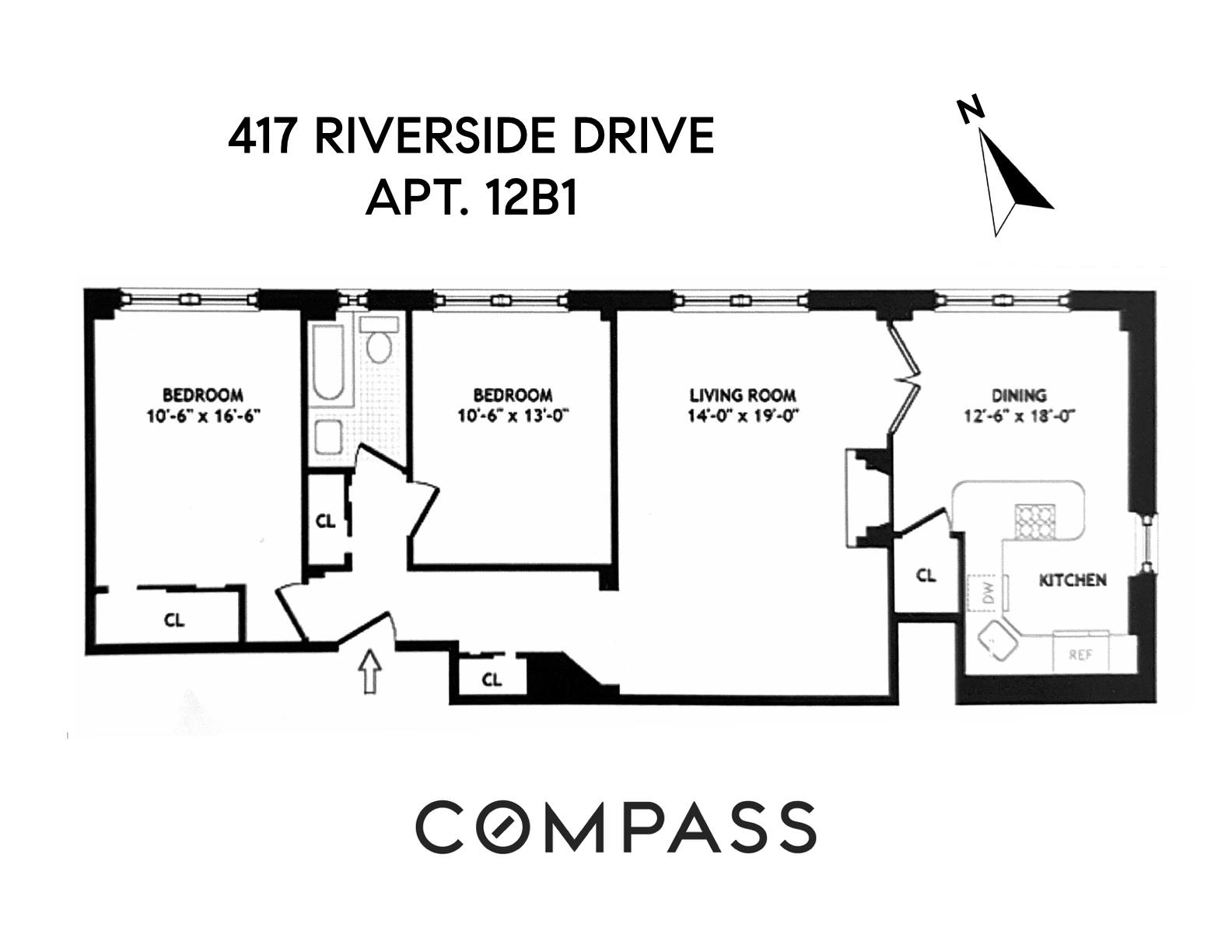 Floorplan for 417 Riverside Drive, 12B1