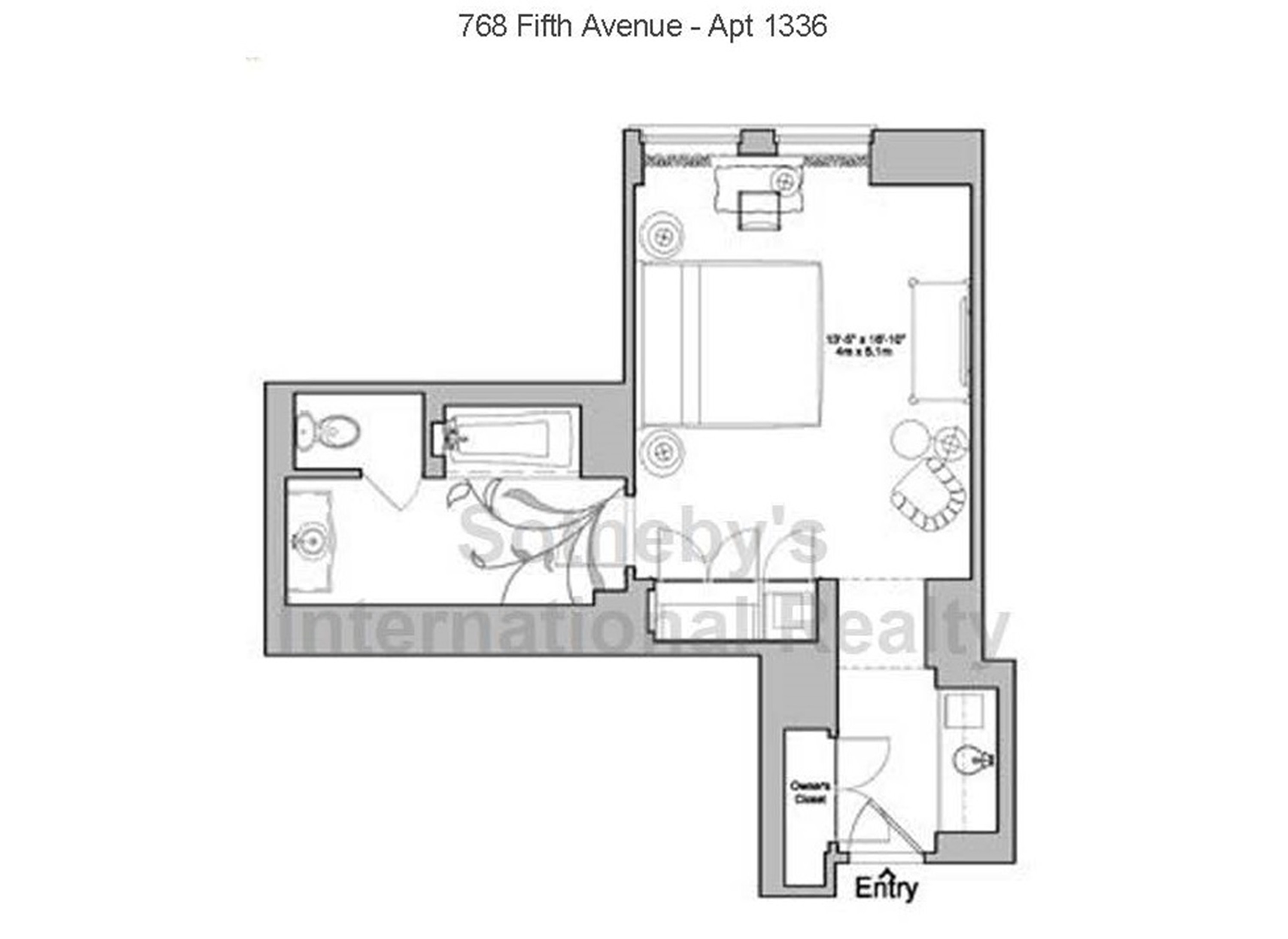 Floorplan for 768 Fifth Avenue, 1336