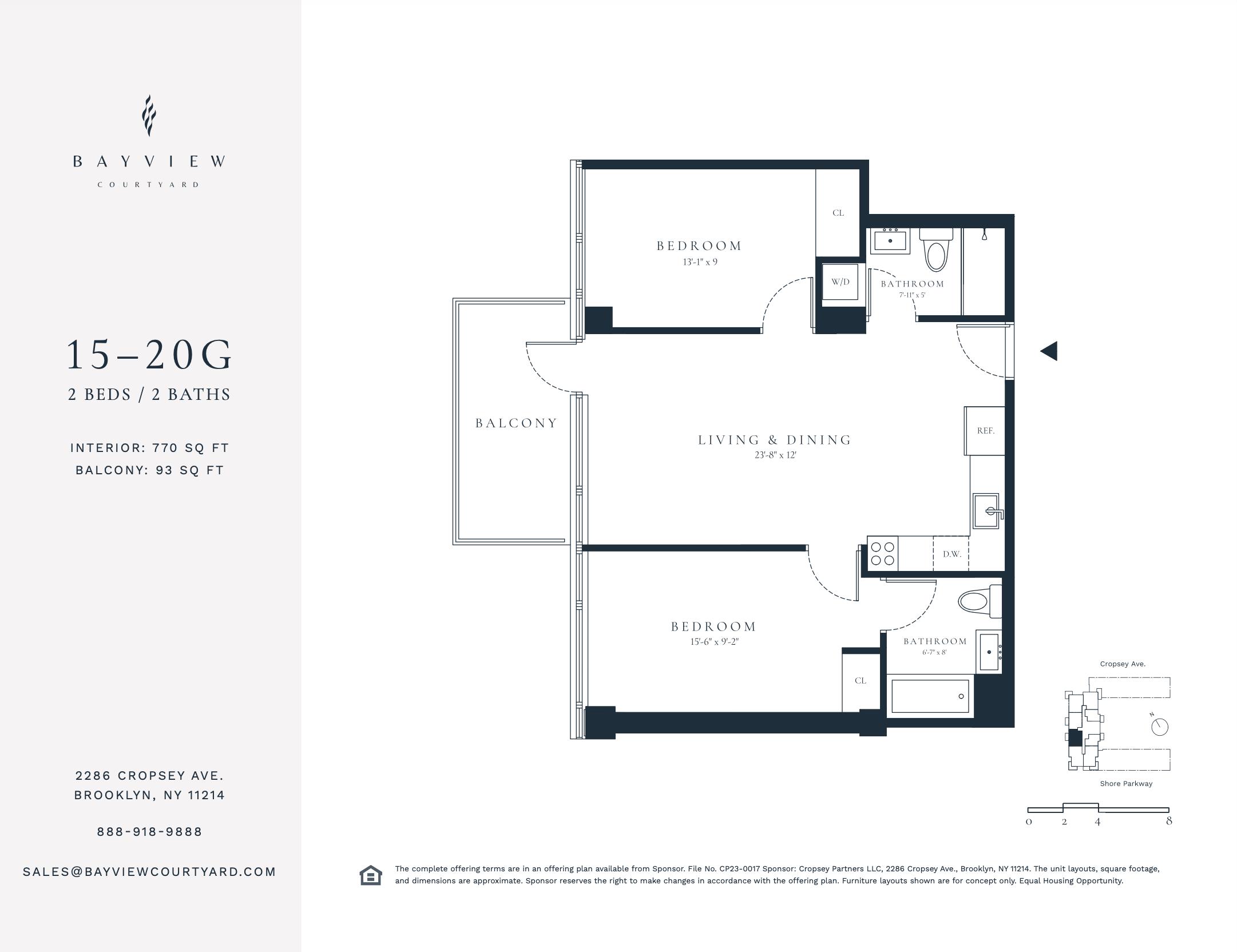 Floorplan for 2286 Cropsey Avenue, 16-G