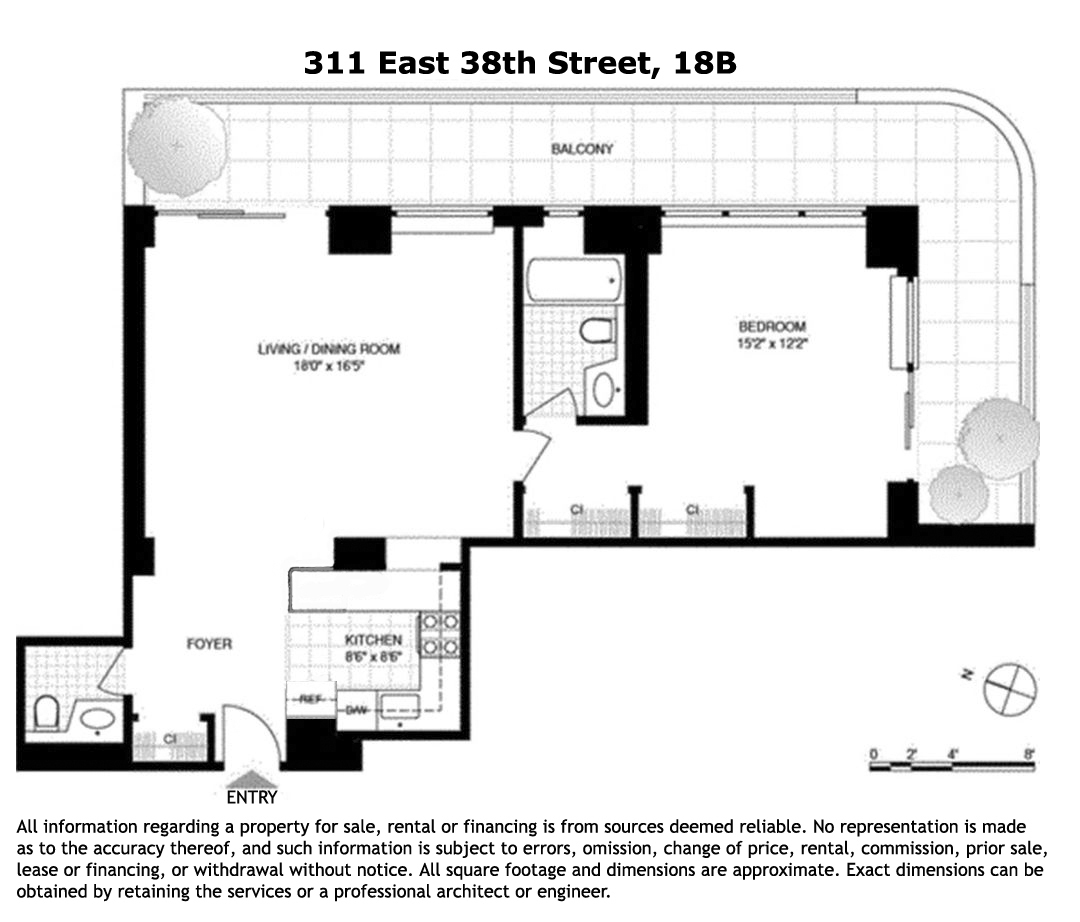 Floorplan for 311 East 38th Street, 18B