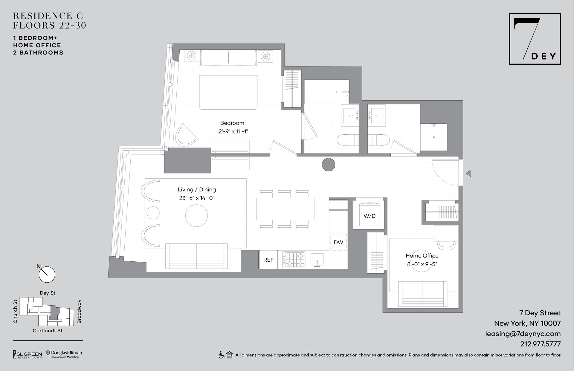 Floorplan for 7 Dey Street, 30C