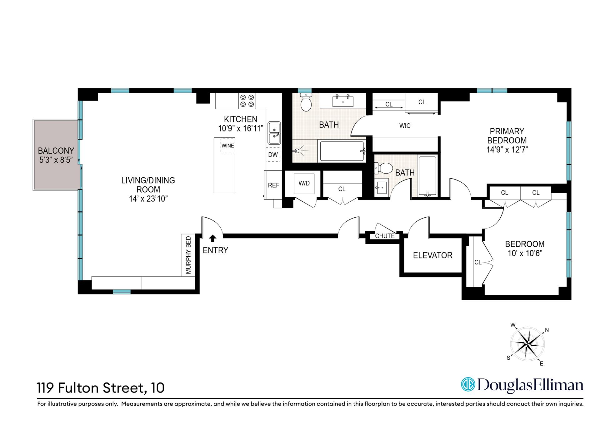 Floorplan for 119 Fulton Street, 10