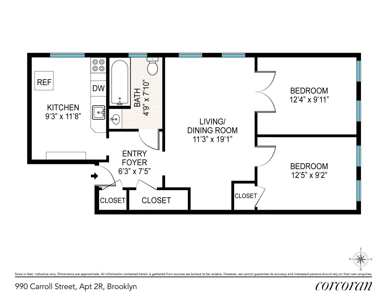 Floorplan for 990 Carroll Street, 2R