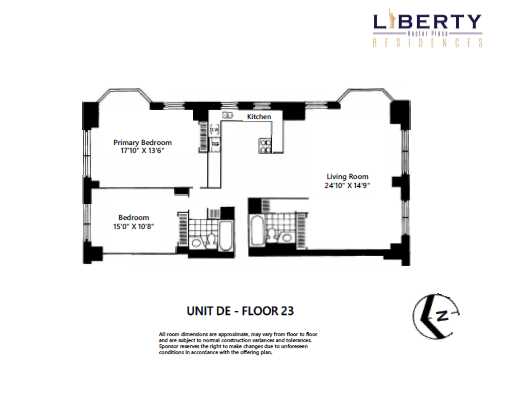 Floorplan for 380 Rector Place, 23DE