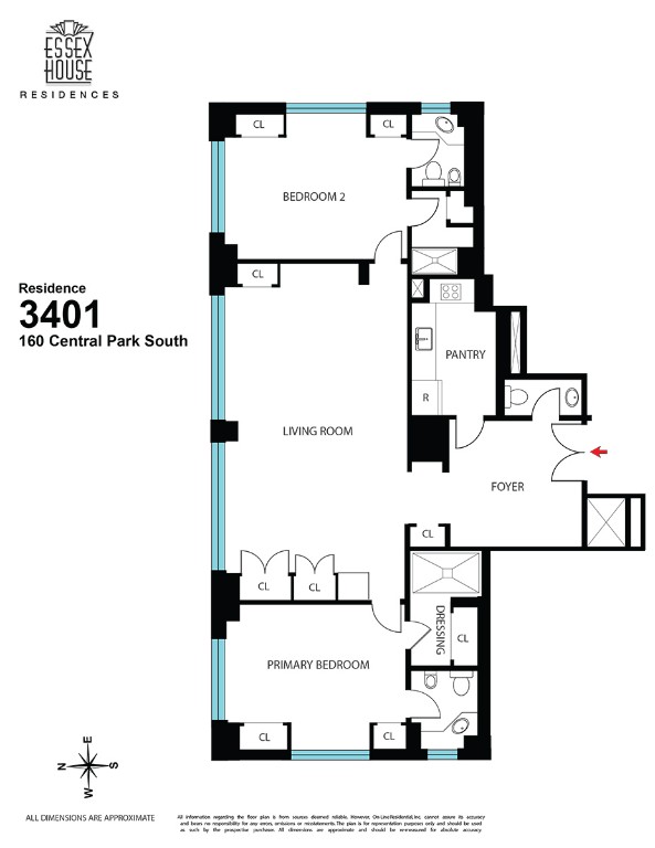 Floorplan for 160 Central Park, 3401