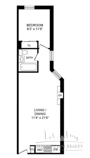 Floorplan for 221 West 21st Street, 2B