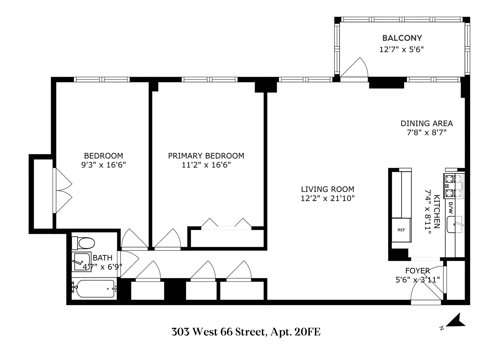 Floorplan for 303 West 66th Street, 20FE