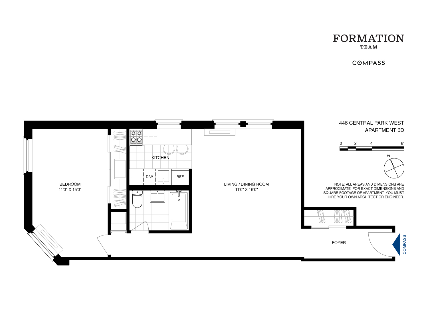 Floorplan for 446 Central Park, 6D